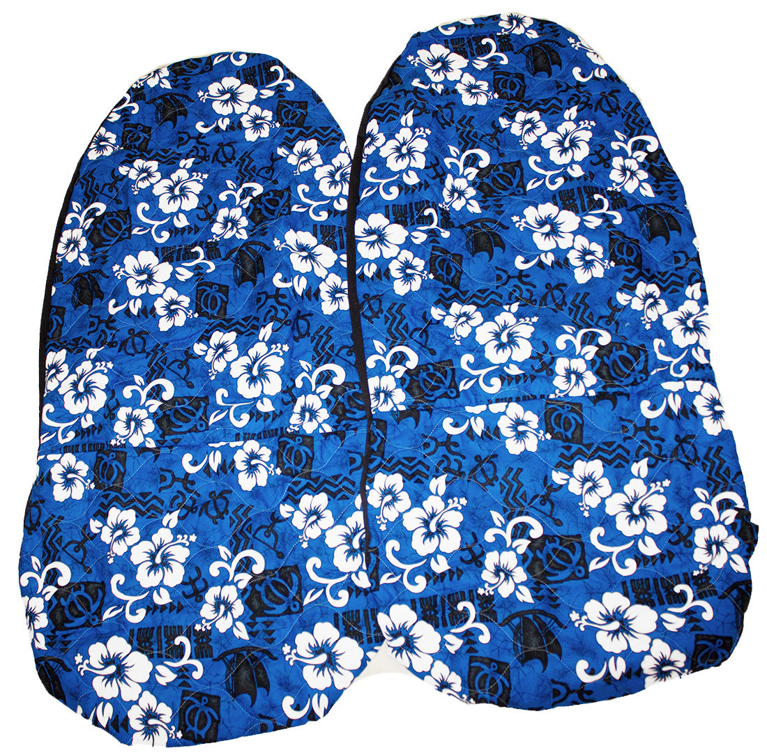 Hawaii car seat cover, #41 Blue /white flower (quilted)