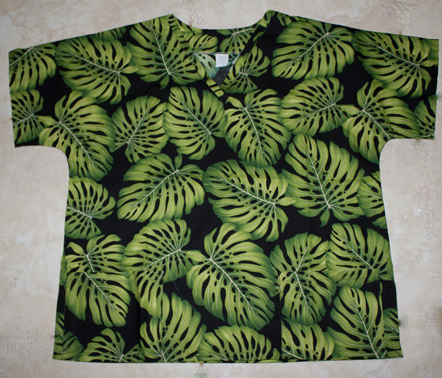 #43 Hawaii Scrub Top, Green leaf