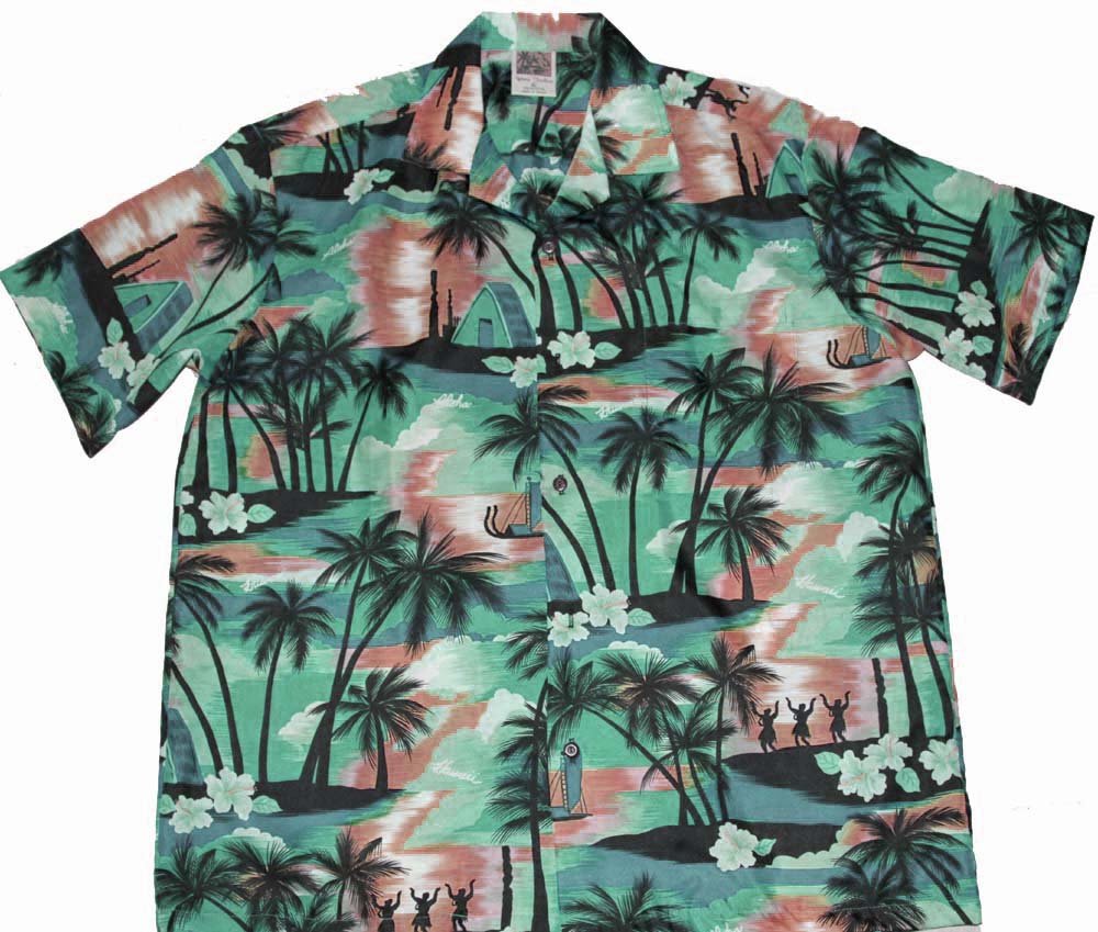 Hawaiian Shirt  <br>#26 Gray plam tree