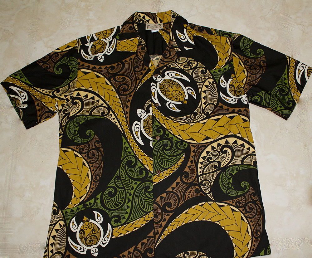 116 Hawaii shirt Colorful Turtle Black M - 2XL,