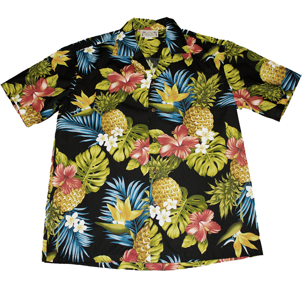 Hawaiian Shirts Aloha Colorful Pineapple Hawaii Mens 100% Cotton Shirt