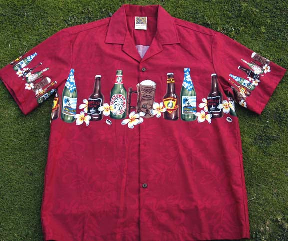 Hawaii Shirt 119 Red bottle M-2XL