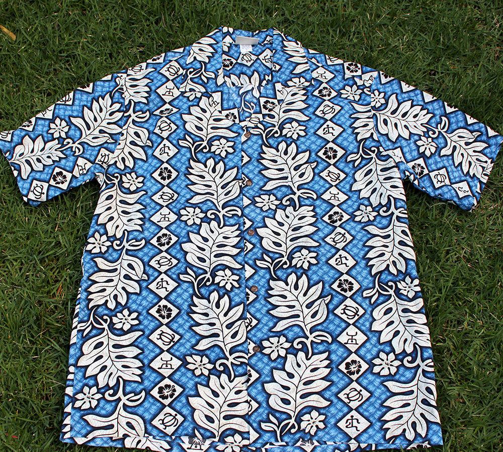 Light weight Rayon  Shirts<br>#8 Blue lei, S to 4XL