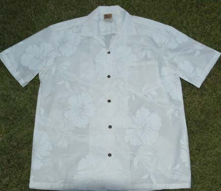 Hawaiian Party Shirt #63 Cool White M-3XL