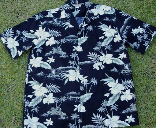 191 Hawaiian shirt  Black orchid, M-2XL
