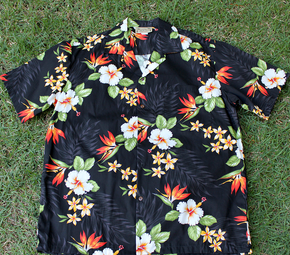 Hawaiian Black flower, 5XL