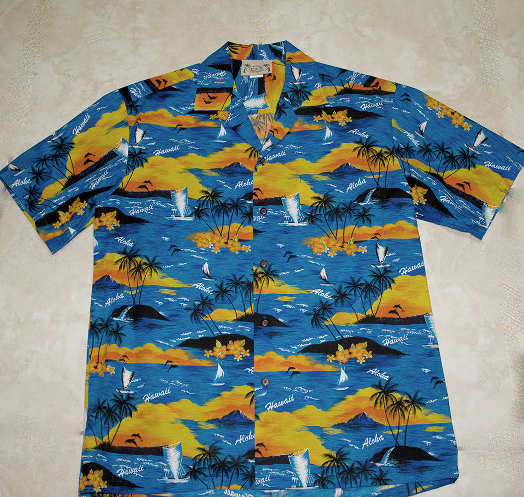 Hawaiian Shirt #25 Sunset Blue