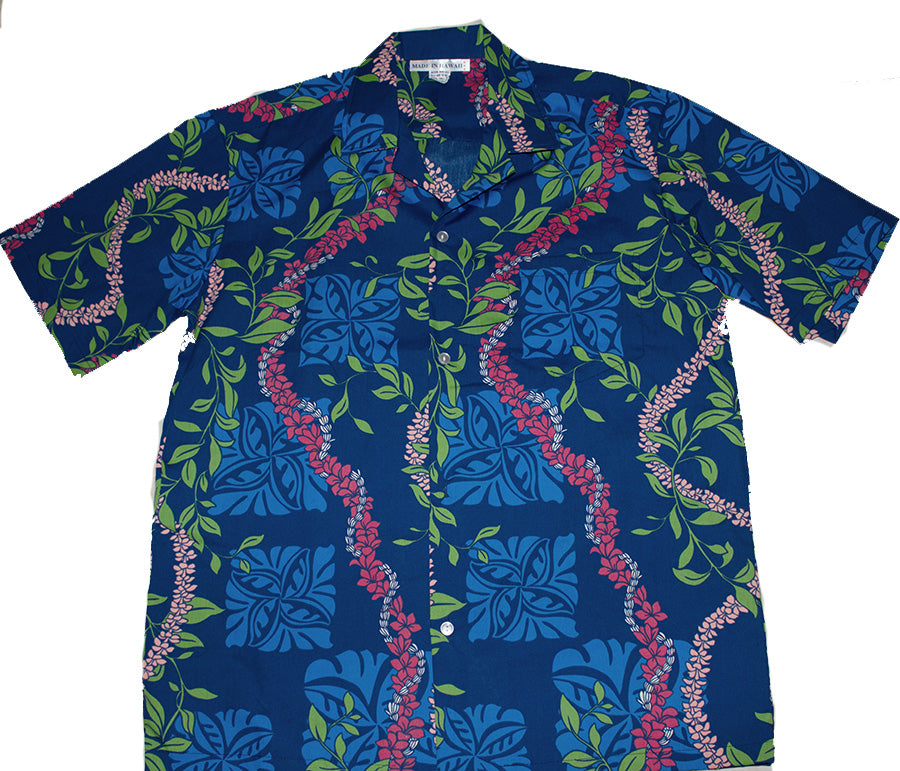 Hawaiian Shirt <br> #51 Blue flower