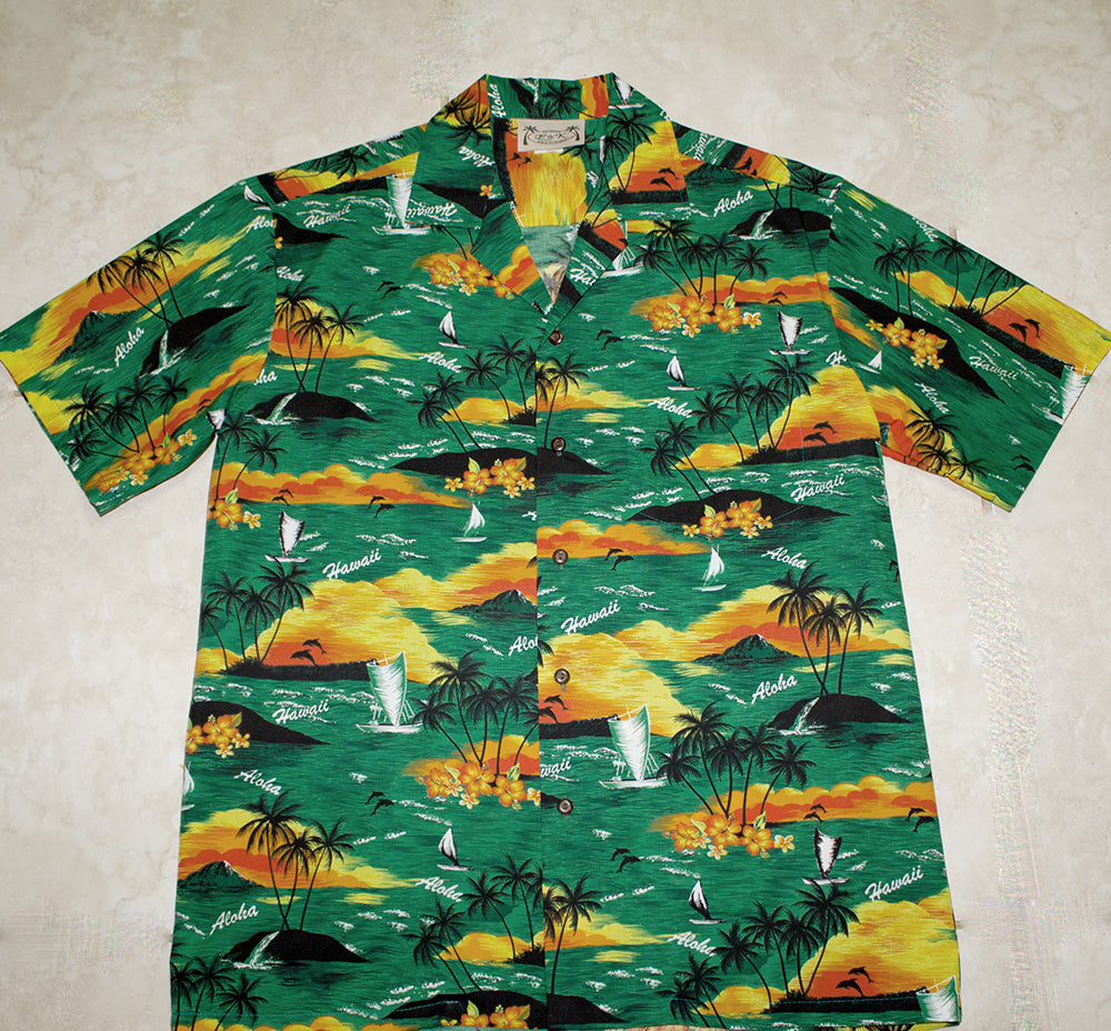 Hawaiian Shirt<br> #33 Sunset Green