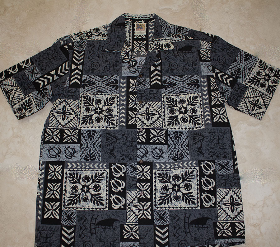 Merchize Monogram Sea Turtle Pattern Hawaiian Shirt, Black and White Turtle Seamless Pattern Shirt, Cool Turtle Shirt